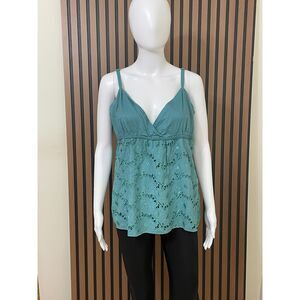 Vintage Old Navy Women’s L Babydoll Top Cotton Cami Embroidered Y2k Vintage